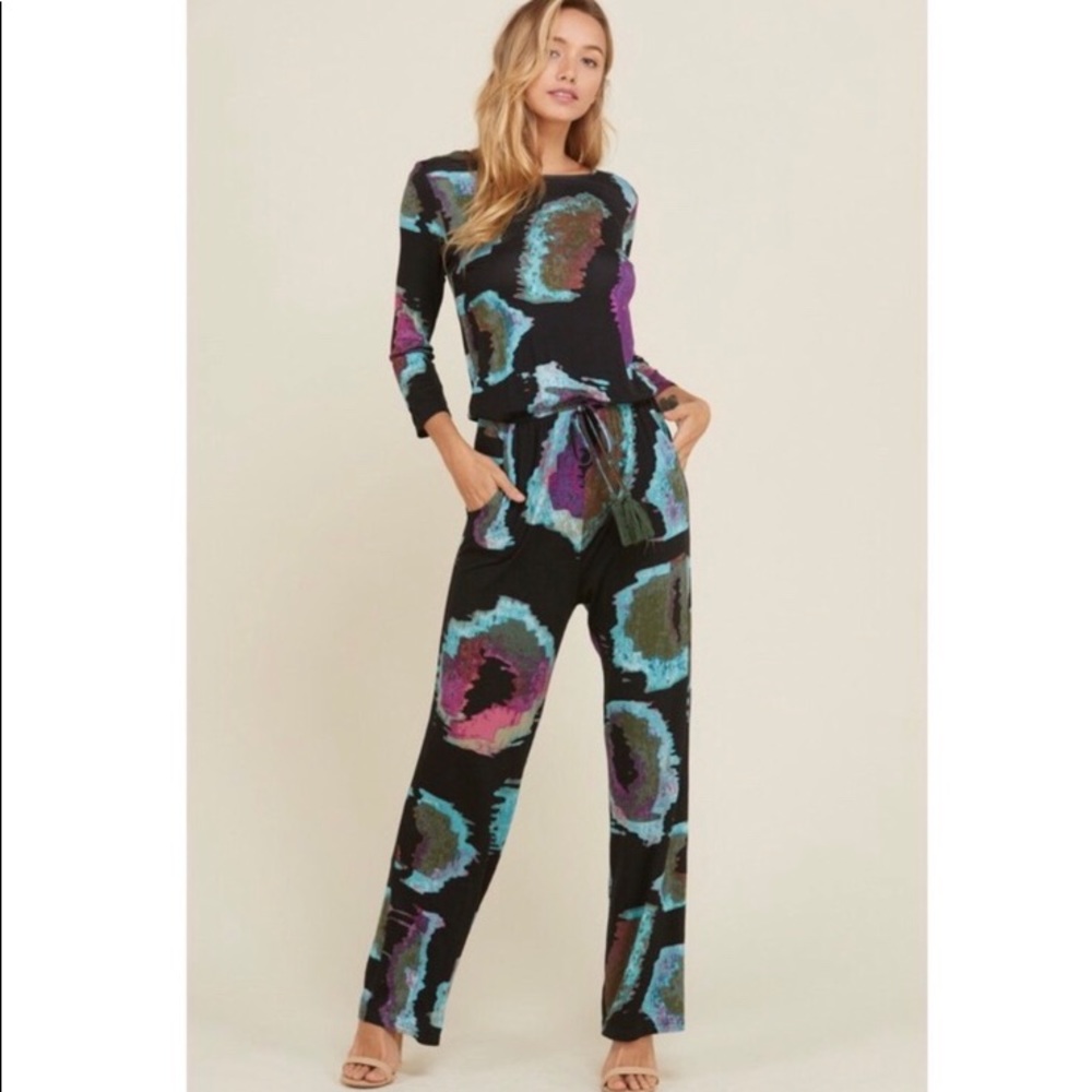 Watercolor Tie Dye Full Length Jumpsuit 💋